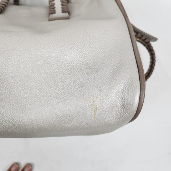 Soul Carrier Whipstitch Southwestern Ranch Leather Satchel Taupe Gray Crossbody - Picture 11 of 11